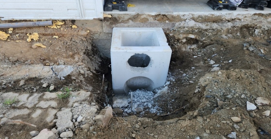 우수관 설치(D300) 및 연결엘보 설치